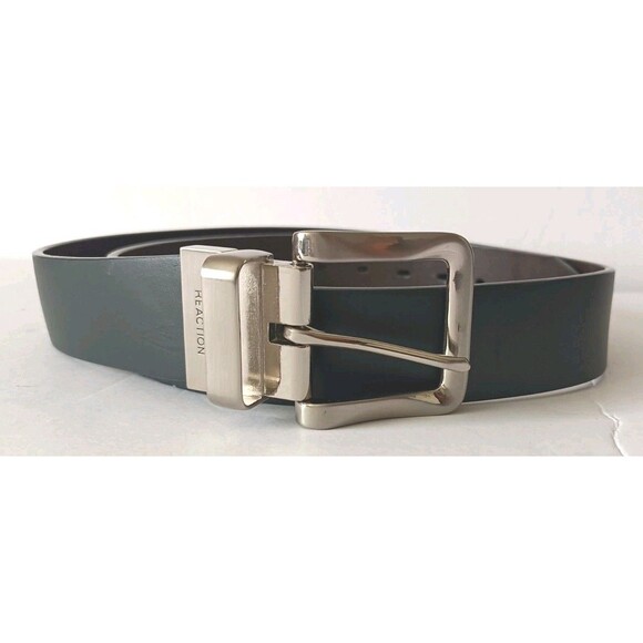 Kenneth Cole Reaction Reversable Leather Belt Size 40 Black / Brown  Dress Work - Picture 1 of 9